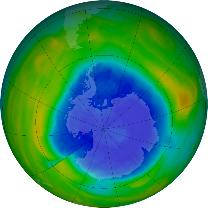 Antarctic ozone map for 19 September 1985